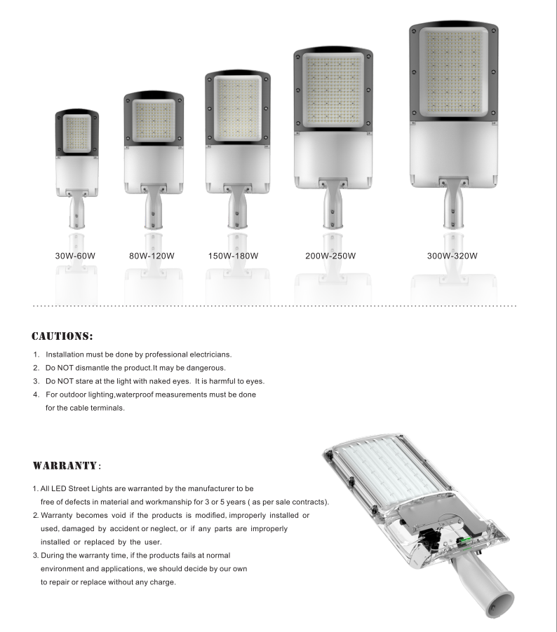 300w led street light head