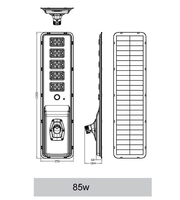 85w integrated solar street light